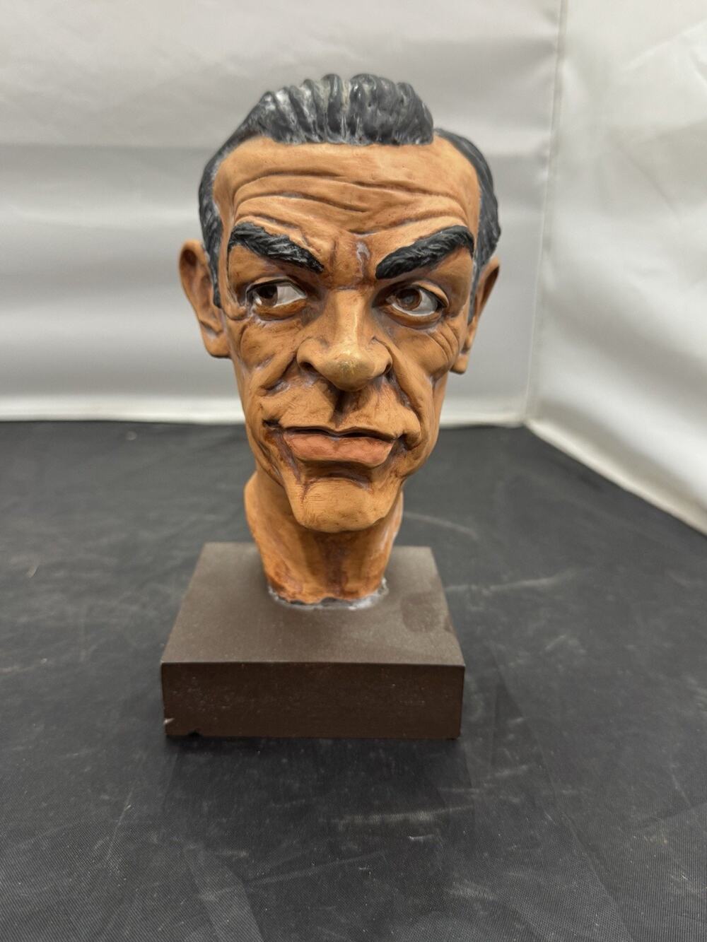 Vtg Margarita Factory Sean Connery Caricature Bust Prop Reg Clay Statue